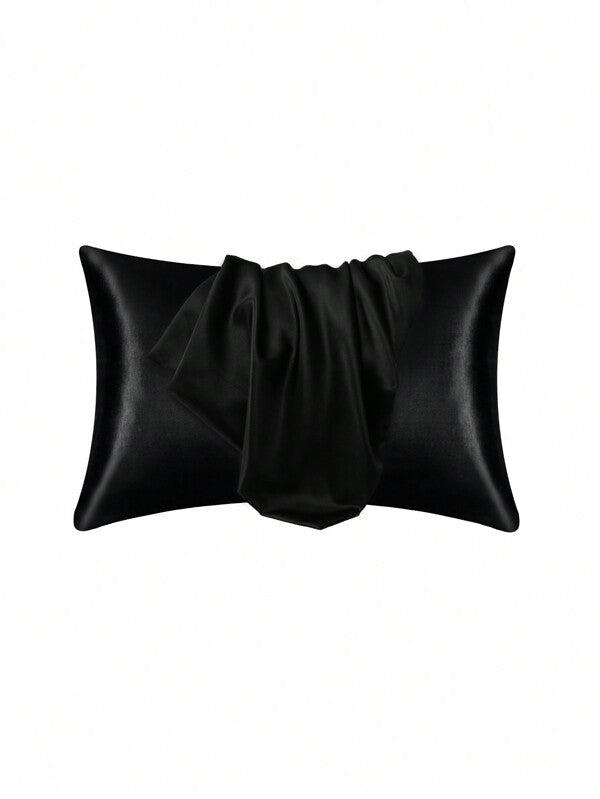 1pc Satin Solid Color Pillowcase, Soft Pillow Cover With Envelope Closure For Bedroom, Bedding Supplies